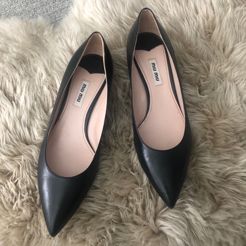Miu Miu Kitten Heel in Black Leather size 38.5